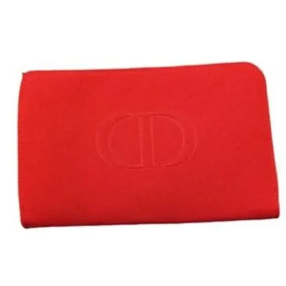 DIOR Beauty RED Cosmetic  Bag clutch Pouch case TROUSSE canvas Bundle - Picture 2 of 11